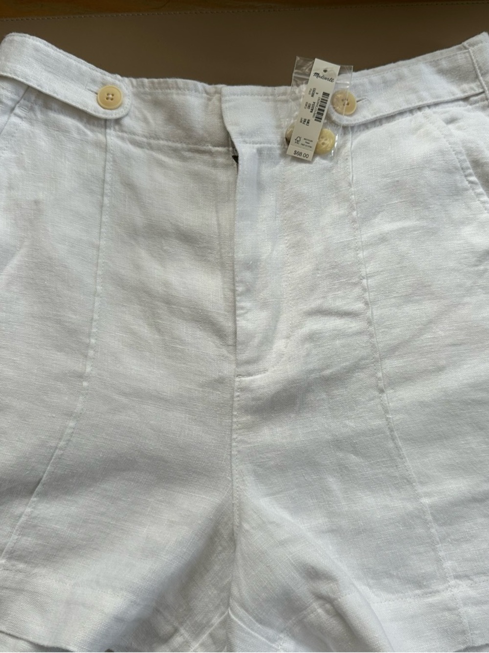 Madewell White Linen Shorts